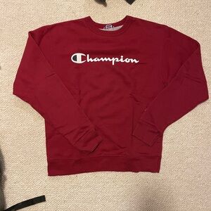 Champion Men's Crewneck in Deep Red